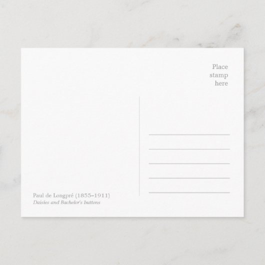 Zonnegele bloemen door Paul de Longpre CC1012 Briefkaart (Achterkant)