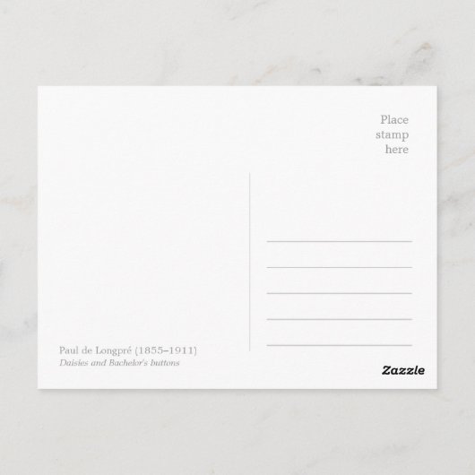 Zonnegele bloemen door Paul de Longpre CC1012 Briefkaart (Achterkant)