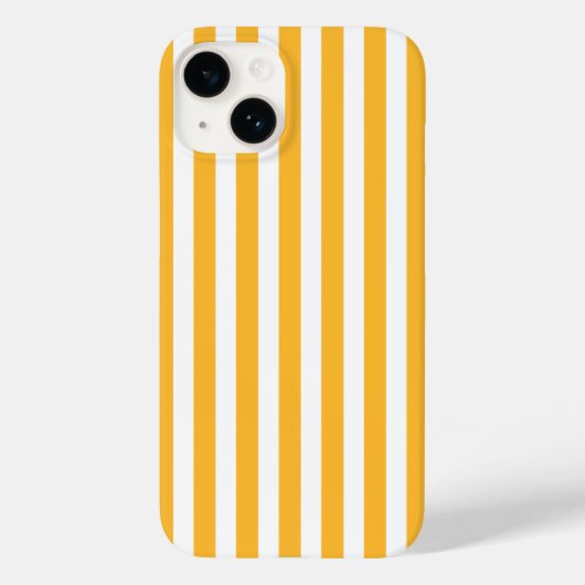 Zonnegele en witte strepen van snoep Case-Mate iPhone case (Achterkant)