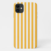 Zonnegele en witte strepen van snoep Case-Mate iPhone case (Achterkant)