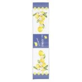 Zonnegele Lemons met witte bloesems Korte Tafelloper (Voorkant)