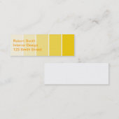 Zonnegele monsters van verf mini visitekaartje (Voorkant / Achterkant)