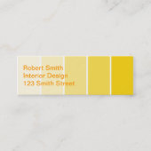 Zonnegele monsters van verf mini visitekaartje (Voorkant)