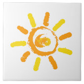 Zonnegele tekening tegeltje (Voorkant)