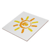 Zonnegele tekening tegeltje (Zijkant)