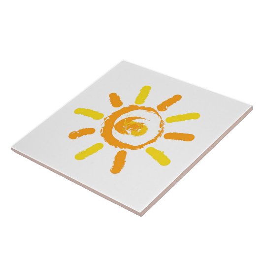 Zonnegele tekening tegeltje (Zijkant)