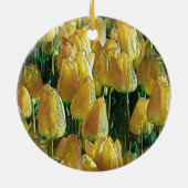 Zonnegele tulpen keramisch ornament (Achterkant)