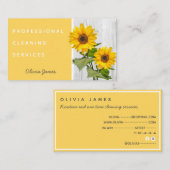 Zonnegele zonnebloemreiniging visitekaartje (Voorkant / Achterkant)