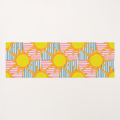 Zonnegele zonneschijn op witte blauwgroen roze str yogamat (Achterkant (horizontaal))