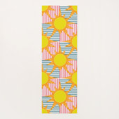 Zonnegele zonneschijn op witte blauwgroen roze str yogamat (Achterkant)