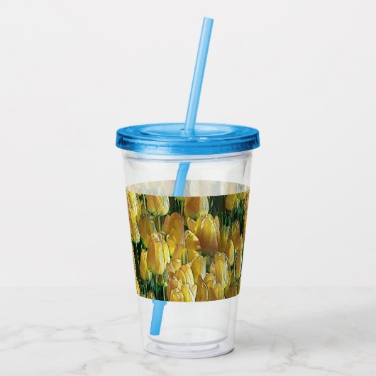 Zonnegeltulpen Acryl Drinkbeker (Achterkant)