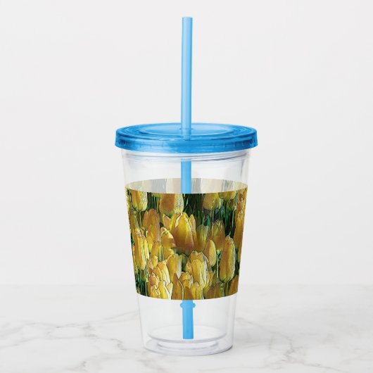 Zonnegeltulpen Acryl Drinkbeker (Voorkant)