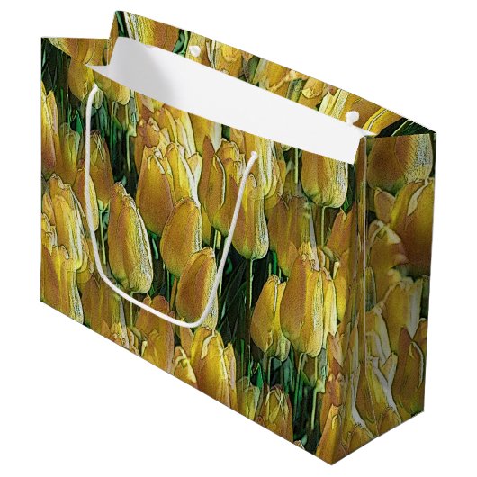 Zonnegeltulpen Groot Cadeauzakje (Voorkant Gekanteld)
