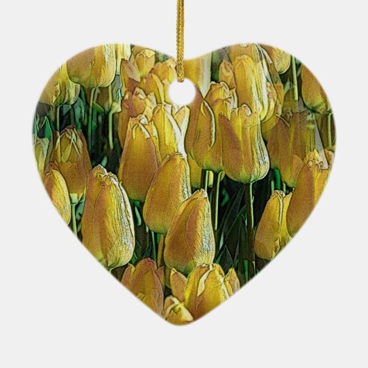 Zonnegeltulpen Keramisch Ornament (Achterkant)