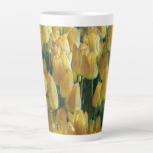 Zonnegeltulpen Latte Mok (Voorkant)