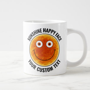 Zonnegeluk Big Smile Persoonlijke Custom Reuzenmok Grote Koffiekop
