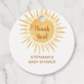Zonnegenderneutraal Baby shower Bedankt Bedankjes Labels (Voorkant)