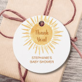 Zonnegenderneutraal Baby shower Bedankt Bedankjes Labels