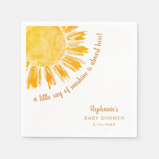 Zonnegengeslachtsneutraal Baby shower Servet (Voorkant)