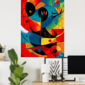 Zonnegeometrie II – Mid-Century Abstracte Construc Poster (Thuiskantoor)