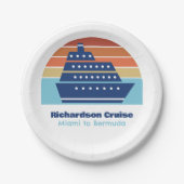 Zonnegepersonaliseerde strand van Cool Cruise Ship Papieren Bordje (Voorkant)