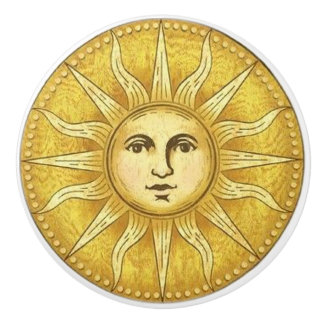 Zonnegezicht Deur- of La Trekker Keramische Knop