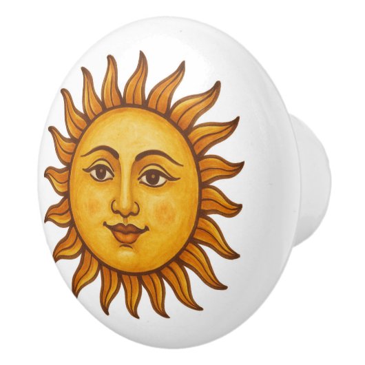Zonnegezicht Keramische Knop (Rechts)