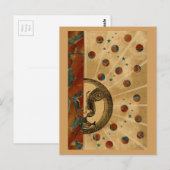 Zonnegezicht, planeten en sterren briefkaart (Voorkant / Achterkant)