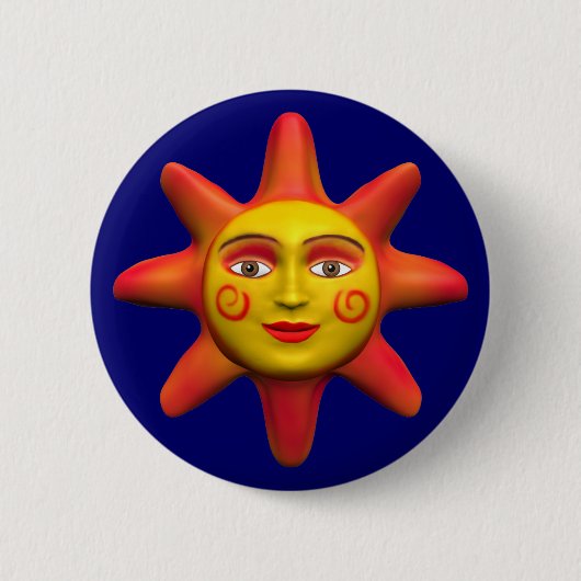 Zonnegezicht Ronde Button 5,7 Cm (Voorkant)