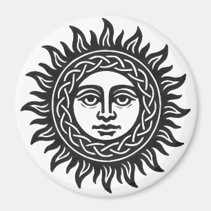 Zonnegezicht Sigil – Zwart Zon Embleem Magneet