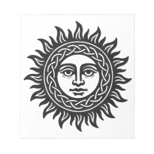 Zonnegezicht Sigil – Zwart Zon Embleem Notitieblok