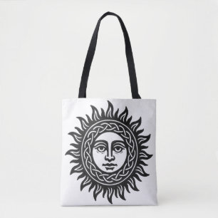 Zonnegezicht Sigil – Zwart Zon Embleem Tote Bag