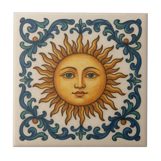 Zonnegezicht Tegeltje (Voorkant)