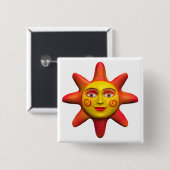 Zonnegezicht Vierkante Button 5,1 Cm (Voorkant /achterkant)