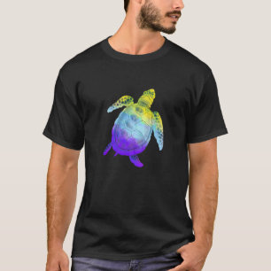 Zonneglazen schildpad Niet-binaire vlag LGBT niet- T-shirt