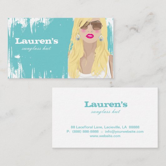 Zonneglazen Visitekaartje Mode Blonde Blue (Voorkant / Achterkant)