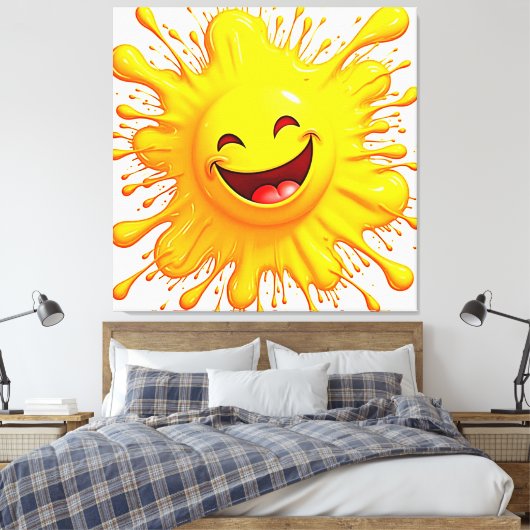 Zonneglimlach: Uitbarstende Vreugde Canvas Afdruk (Insitu (Slaapkamer))