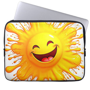 Zonneglimlach: Uitbarstende Vreugde Laptop Sleeve