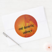 Zonnegodin, einde huiselijk geweld ronde sticker
