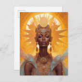 Zonnegodin Fantasy Art Briefkaart (Voorkant / Achterkant)