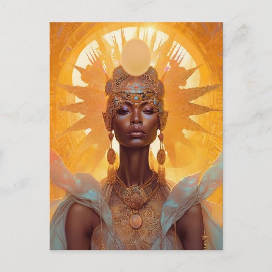 Zonnegodin Fantasy Art Briefkaart (Voorkant)