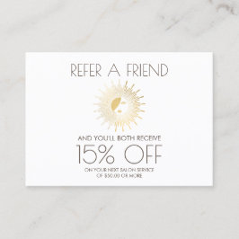 Zonnegodin Meisje Logo Spray Tanning Salon Verwijz Aanbevelingskaartje