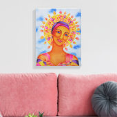 Zonnegodin van Rita Loyd Canvas Afdruk (Insitu (Woonkamer))