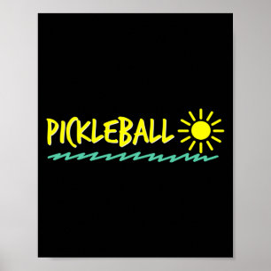 Zonnegolven en pickleball lange mouw poster