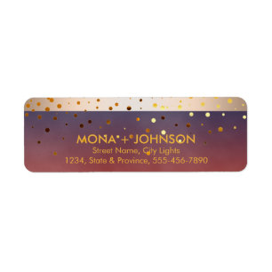 Zonnegoudglitter Sparkle Confetti Moderne Stippen Etiket