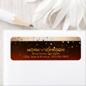 Zonnegoudglitter Sparkle Confetti Moderne Stippen Etiket (Insitu)