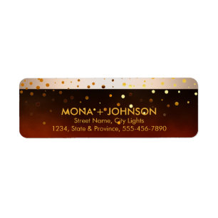 Zonnegoudglitter Sparkle Confetti Moderne Stippen Etiket