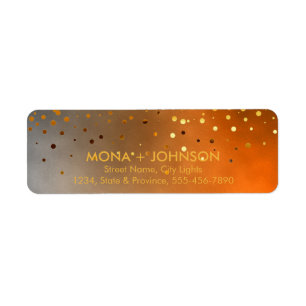 Zonnegoudglitter Sparkle Confetti Moderne Stippen Etiket