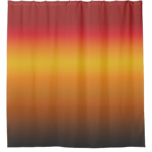 Zonnegradiënt Vibrant Rood Oranje Geel Ombre Douchegordijn (Voorkant)
