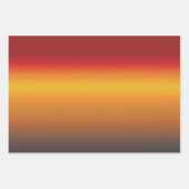 Zonnegradiënt Vibrant Rood Oranje Geel Ombre Inpakpapier Vel (Voorkant 2)